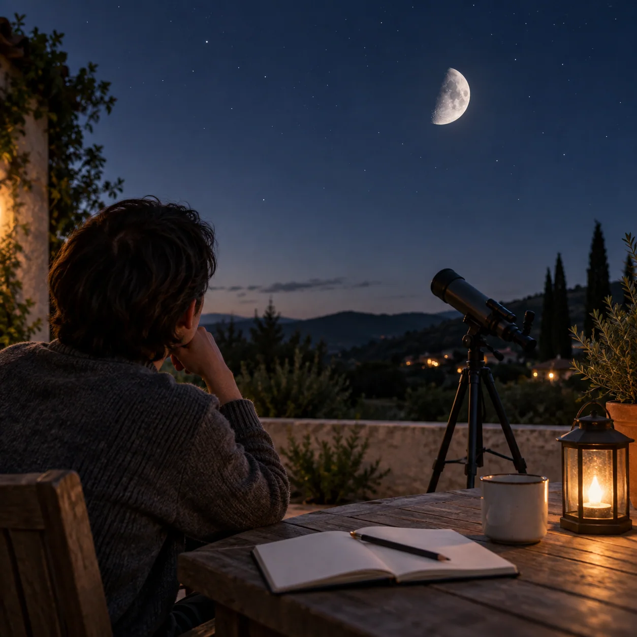 Closing illustration: A Four-Night Moon Sketch: Follow the Moving Shadow Line