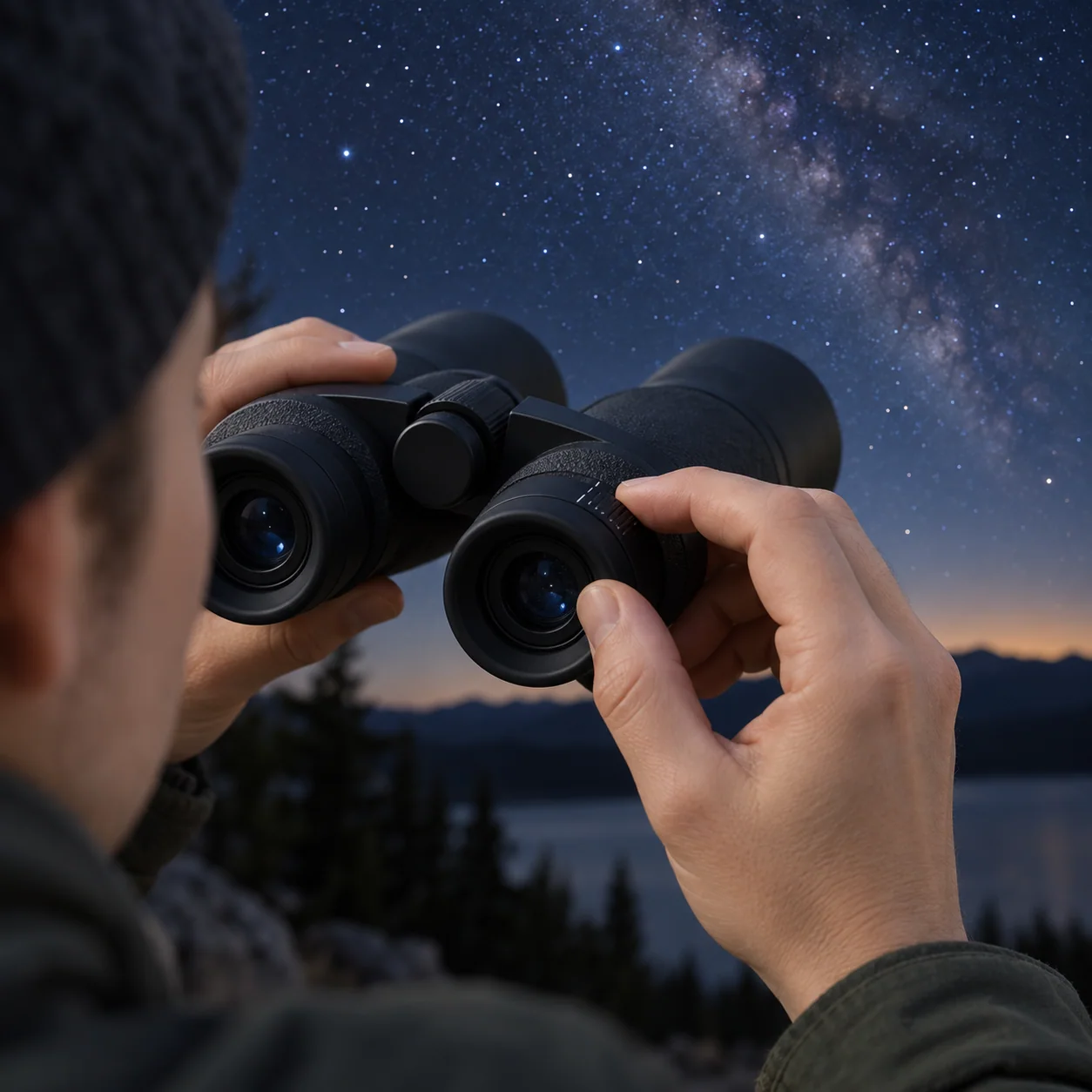 Closing illustration: Focus Astronomy Binoculars One Eye at a Time